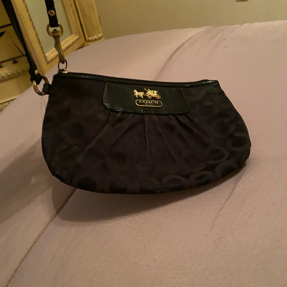 Coach Black and Dark Brown Wristlet